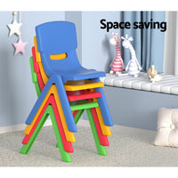 Kids Table and Chairs Study Desk Furniture 120CM Plastic Table 8 Chairs