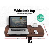 Laptop Desk Table Fan Cooling Walnut 60CM