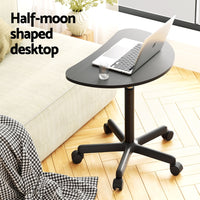 Laptop Desk Portable Height Adjustable Table Caster Wheels 60CM Black