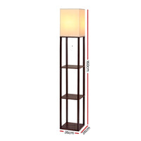 Floor Lamp 3 Tier Shelf Storage LED Light Stand Home Room Vintage White