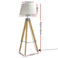 Tripod Floor Lamp Adjustable Height LED Light Stand Home Room Reading
