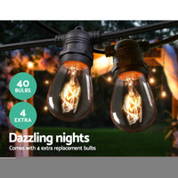 38m LED Festoon String Lights Outdoor Christmas Wedding Waterproof Garden Decor
