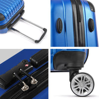 Wanderlite 28" Luggage Trolley Travel Suitcase Set TSA Lock Hard Case Shell Blue