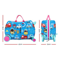 17" Kids Ride On Luggage Children Suitcase Trolley Travel Car