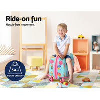 17" Kids Ride On Luggage Children Suitcase Trolley Travel Ice Cream