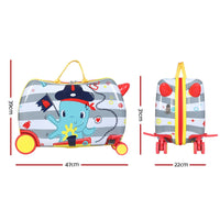 17" Kids Ride On Luggage Children Suitcase Trolley Travel Octopus
