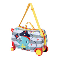 17" Kids Ride On Luggage Children Suitcase Trolley Travel Octopus