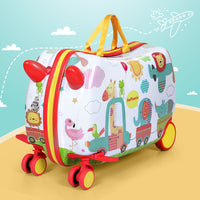 17" Kids Ride On Luggage Children Suitcase Trolley Travel Zoo