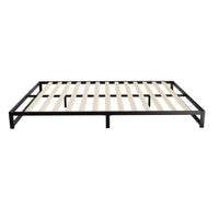 Metal Bed Frame Queen Size Bed Base Mattress Platform Black BERU