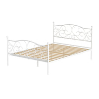 Artiss Bed Frame Metal Bed Base Double Size Platform Foundation White GROA