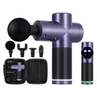 30 Speed Massage Gun 4 Heads Vibration Muscle Massager Chargeable Purple