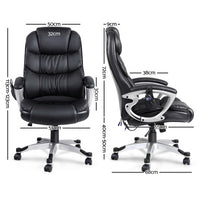 Massage Office Chair 8 Point PU Leather Black