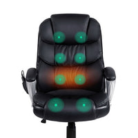 Massage Office Chair 8 Point PU Leather Black