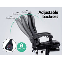 Massage Office Chair 8 Point Footrest Black