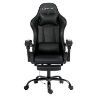 Massage Gaming Chair 2 Point PU Leather Black
