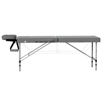 Zenses Massage Table 55cm 2 Fold Aluminium Massage Bed Portable Beauty Therapy Grey