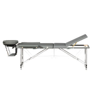 Zenses Massage Table 75cm 3 Fold Aluminium Beauty Bed Portable Therapy Grey