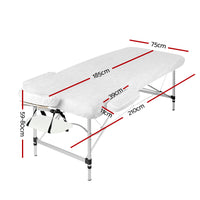 Zenses Massage Table 75cm 3 Fold Aluminium Beauty Bed Portable Therapy White