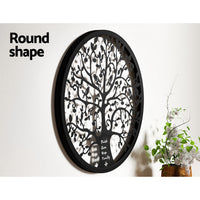 Metal Wall Art Hanging Sculpture Home Decor Leaf Tree of Life Round Frame