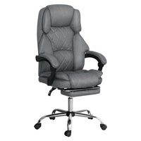 Executive Office Chair Fabric Footrest Grey