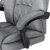 Executive Office Chair Fabric Recliner Grey