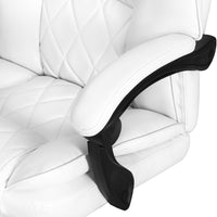 Executive Office Chair Leather Recliner White