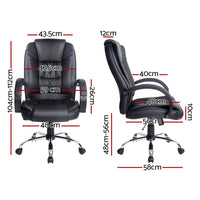 Office Chair Gaming Computer Chairs Executive PU Leather Seating Black