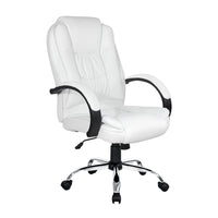Office Chair Gaming Computer Chairs Executive PU Leather Seating White