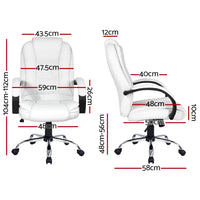 Office Chair Gaming Computer Chairs Executive PU Leather Seating White