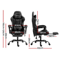 Gaming Office Chair Executive Computer Leather Chairs Footrest Grey