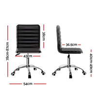 Office Chair Computer Desk Gaming Chairs PU Leather Low Back Black