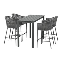 Gardeon 5pcs Outdoor Bar Table Furniture Set Chairs Table Patio Bistro 4 Seater