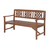 Outdoor Garden Bench Wooden Chair 3 Seat Patio Furniture Lounge Natural