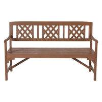 Outdoor Garden Bench Wooden Chair 3 Seat Patio Furniture Lounge Natural