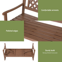 Outdoor Garden Bench Wooden Chair 3 Seat Patio Furniture Lounge Natural
