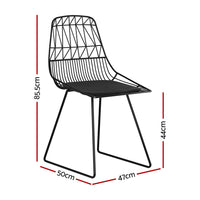 Gardeon 2PC Outdoor Dining Chairs Steel Lounge Chair Patio Garden Furniture
