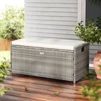 Gardeon Outdoor Storage Bench Box Garden Sheds Tools Patio Wicker Cushion Chair