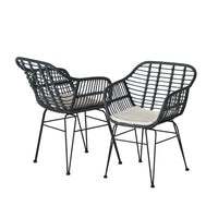 Outdoor Furniture Lounge Setting 3-Piece Bistro Set Table Chairs Patio