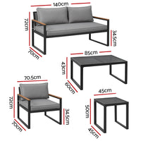 Outdoor Sofa Set 3 Seater Corner Modular Lounge Setting Steel