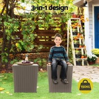 Outdoor Storage Box 43L Container Side Table Garden Bench Tool Sheds