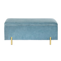 Artiss Storage Ottoman Blanket Box Velvet Chest Toy Foot Stool Couch Bed Blue