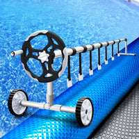 Aquabuddy Pool Cover 8x4.2m 400 Micron Silver Swimming Pool Solar Blanket 5.5m Roller