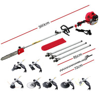 65CC Pole Chainsaw Hedge Trimmer Brush Cutter Whipper Snipper Saw 9-in-1 5.6m