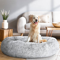 Pet Bed Dog Cat 110cm Calming Extra Large Soft Plush Charcoal
