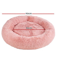 Pet Bed Dog Cat 110cm Calming Extra Large Soft Plush Pink