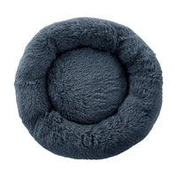 Pet Bed Dog Cat 90cm Large Calming Soft Plush Bed Dark Grey