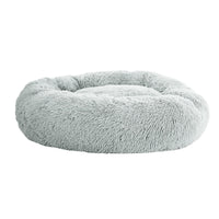 Pet Bed Dog Cat 90cm Large Calming Soft Plush Light Grey