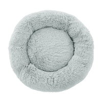 Pet Bed Dog Cat 90cm Large Calming Soft Plush Light Grey