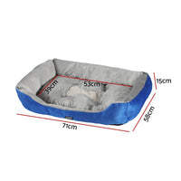 Pet Bed Dog Cat Calming Soft Mat Sleeping Comfy Plush Cave Washable Blue