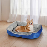 Pet Bed Dog Cat Calming Soft Mat Sleeping Comfy Plush Cave Washable Blue